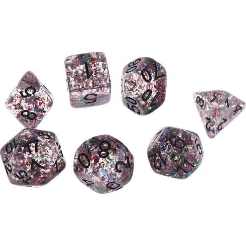 7pcs/set Polyhedral Irregular Multi Sides Numbers Dice Role Playing Board Game for Bar Pub Club Party