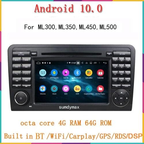 8core android 10.0 car dvd gps player for Mercedes benz GL ML class ML350 ML300 ML500 ML450 GL320 W164 GPS navigation canbus