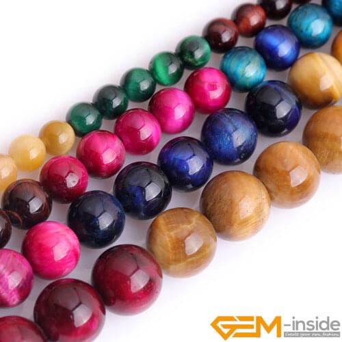 Multi-color Tourmaline Round Loose Beads For Jewelry Making Strand 15 inch 6mm 8mm 10mm 12mm Bead For Women Bracelet Gifts
