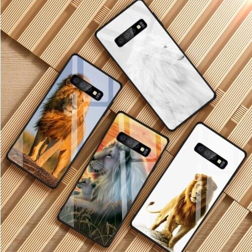 Ferocious lion Tempered Glass Phone Case For Samsung Galaxy S8 S9 S10 S20 PLUS J6 J8 2018 NOTE 8 9 10 Cover Shell