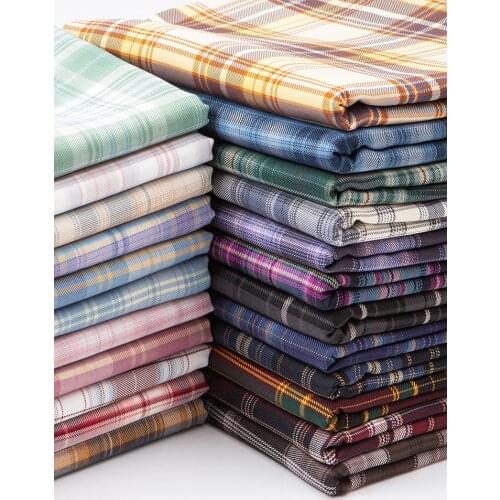 Colorful Plaid Check Fabrics DIY Sewing JK Skirt Dress Suits Ties Yarn Dyed Polyester Patchwork Handmade Textiles Plaid Telas