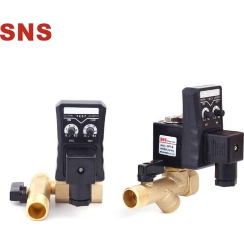 SNS OPT Series Electric Timer Auto Water Valve Solenoid Electronic Drain Valve for Air Compressor Condensate