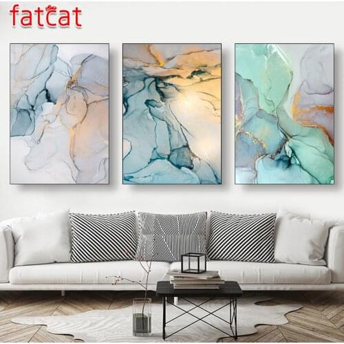 FATCAT 5D Diy Diamond Painting Abstract landscape art Triptych full mosaic diamond Embroidery Sale Wall Decoration AE1489