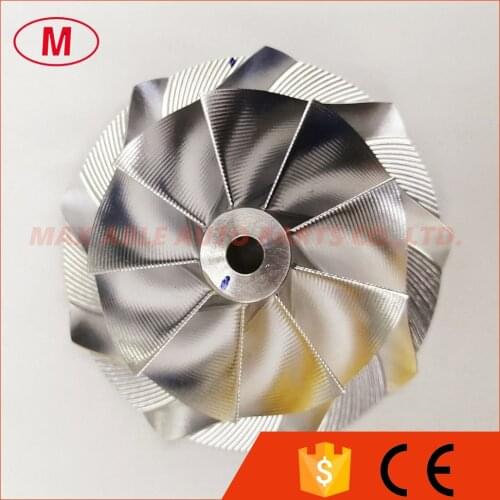 T04E reverse Point milling 59.00/80.00mm 9+0 BLADES Turbo aluminum 2618/milling/Billet compressor wheel