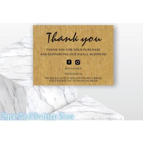 Personalised Business Cards Printed Social Media Cards Business Cards Thank You For Your Cards Custom Kraft Business Cards