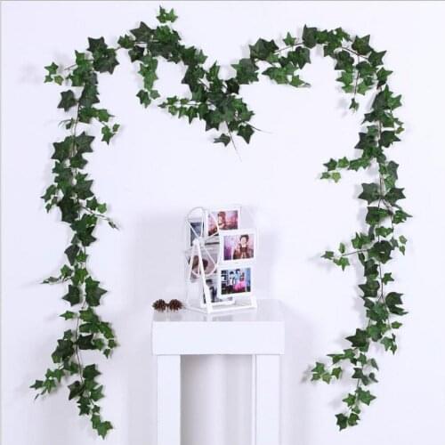 2M Artificial Ivy Leaves Garland Vines Silk Sweet Potato Vine Fake Plants Willow Begonia Evergreen Rattan Wedding Decor Hanging