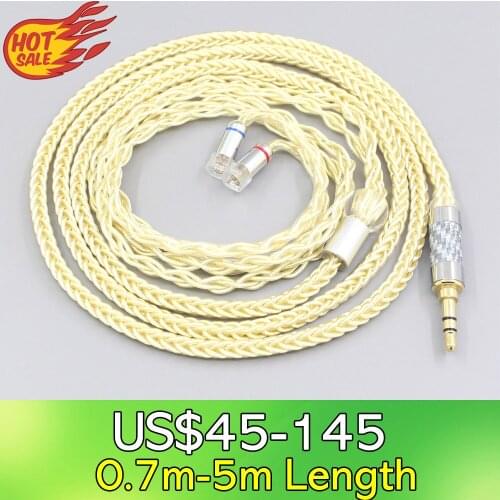 LN007621 8 Core Gold Plated + Palladium Silver OCC Alloy Cable For Sennheiser IE8 IE8i IE80 IE80s Metal Pin Earphone