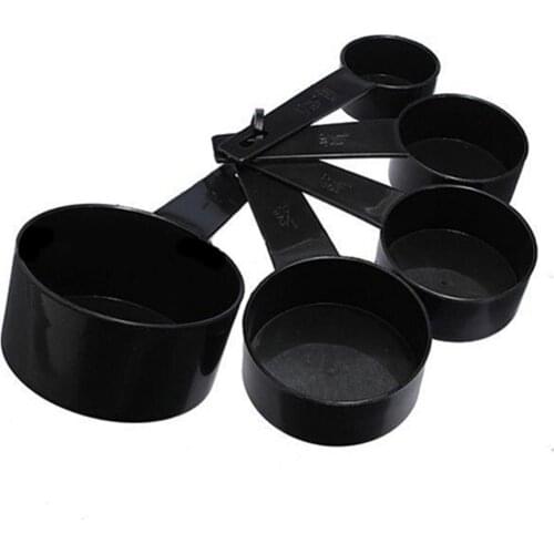 Durable 10 Pcs/Set Black Plastic Measuring Spoon Cooking Scoop Kitchen Coffee Baking Cup Plastic Kitchen Gadgets Accessories