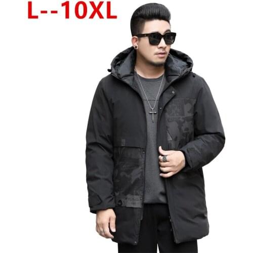 Plus size big 10XL 8XL 6XL 5XL Mens Winter Hooded Parka Coat Long Jacket Luxury Overcoat 2020 New Menswear