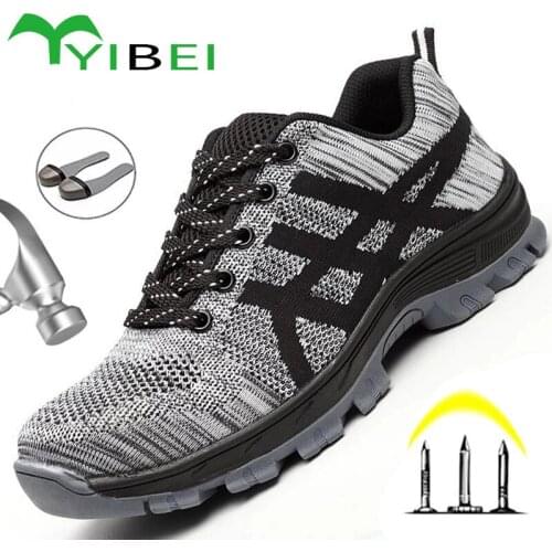 Safety Shoes Men Steel Toe Shoes Men Work Sneakers Safety Shoes Men Lightweight Work Boots Indestructible Work Shoes 36-50