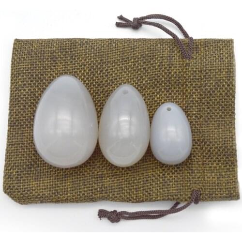 3pcs/set Natural Jade Eggs Set Agate Yoni Eggs For Kegel Exercise Stone Pelvic Floor Muscle Massager