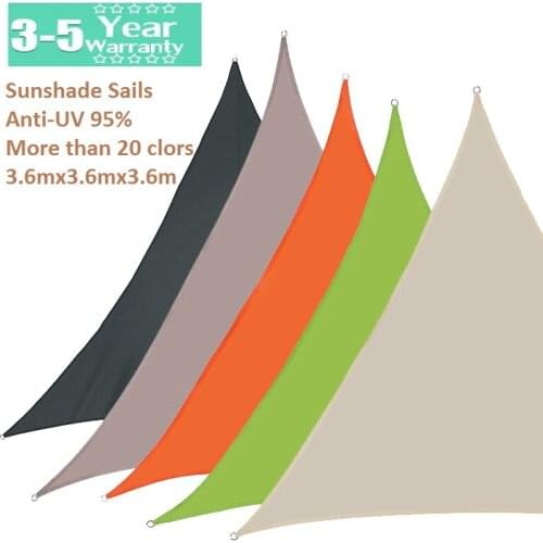 3.6mx3.6mx3.6m Sunshade Sun Shade Sail Waterproof Oxford Cloth Outdoor Beach Camping Awnings Patio Pool Sun Canopy Shelter Nets