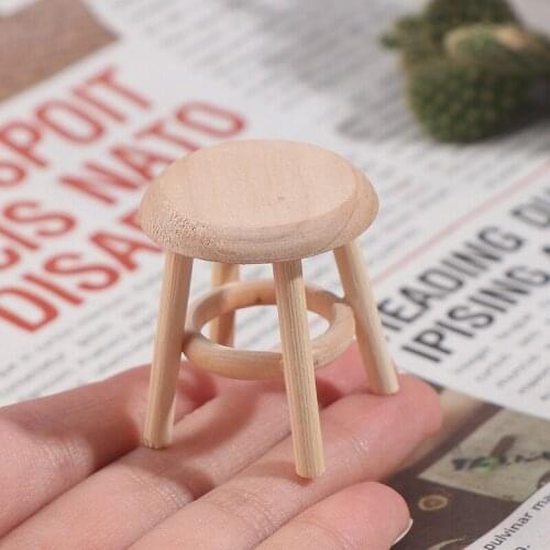 New Arrival 1 Pc 1/12 Dollhouse Miniature Furniture Round Stool Chair for Kids Pretend Play Toy