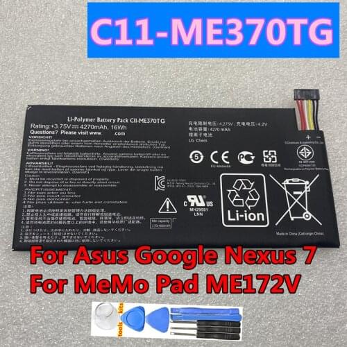 New Original 4270mAh C11-ME370TG CII-ME370TG Battery For Asus Google Nexus 7 for MeMo Pad ME172V 3.75V 16WH Battery