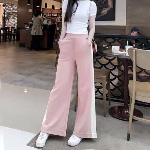 Solid Color Loose Wide Leg Pants for Women Korean Fashion Harajuku Cargo Pants Pleated Pant High Waist Ankle-Length Trousers