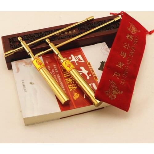 A PAIR # GEOMANTIC MASTER TOOL ASIA EFFICACIOUS EIGHT DIAGRAMS FENG SHUI COMPASS MAGNETIC DIVINE DRAGON DOWSING ROD + BOOK