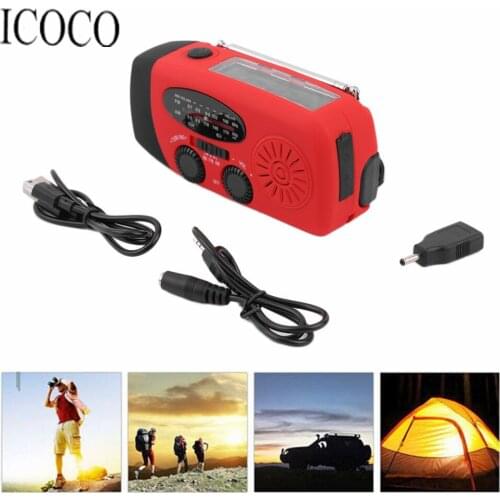 Protable Emergency Hand Crank Generator AM/FM/WB Radio Flashlight Charger Waterproof Emergency Survival Tools HY-88WB