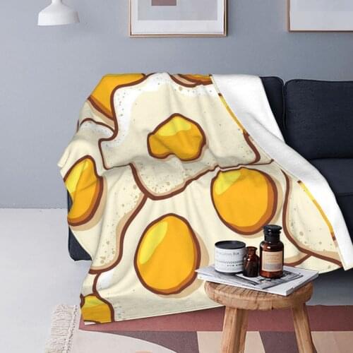 Fried Egg Blankets Flannel Textile Decor Food Yolk Multifunction Ultra-Soft Throw Blankets for Bedding Couch Bedspreads