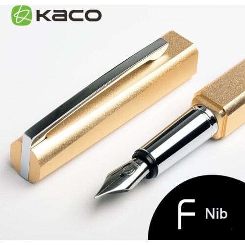 KACO SQUARE Series High Quality Sky Blue with Silver Clip Fountain Pen with Original Gift Case 0.5mm F Nib Metal Ink Pens