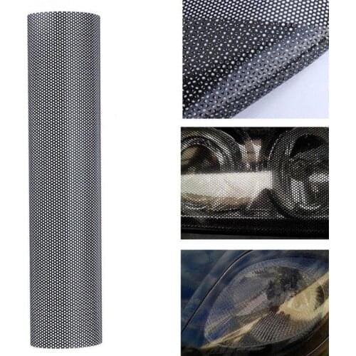 106x30cm Headlight Tint Perforated Film Mesh Like Fly Eye MOT Legal Tinting