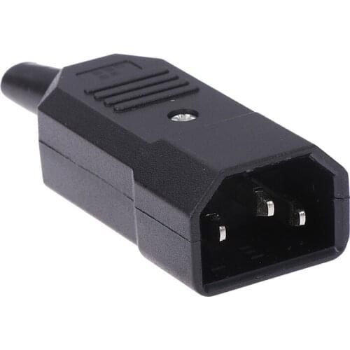 3 Pin IEC 320 C14 Male Plug Rewirable Power Connector Socket AC Panel Socket 250V 10A