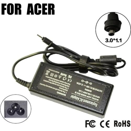 Replacement 19V 3.42A 3.0*1.1MM 65W For Acer W700 W700P S3 S5 S7 Universal Notebook Laptop AC Charger Power Adapter