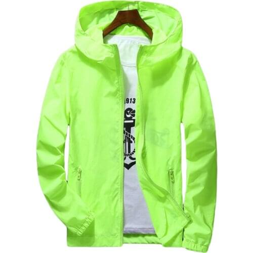 Sport Outdoor Cycling Thin Coat Jackets Man Casual Loose Mens Windbreakers Jacket Males Candy-Colored Outwear Tops