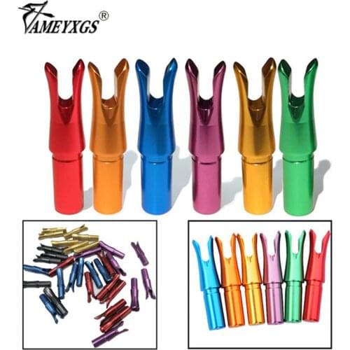30pcs Archery Aluminum Alloy Arrow Nock Fit ID 6.2/5.2mm Arrow Shaft Highquality Insert Arrow Tails Hunting Shooting Accessories