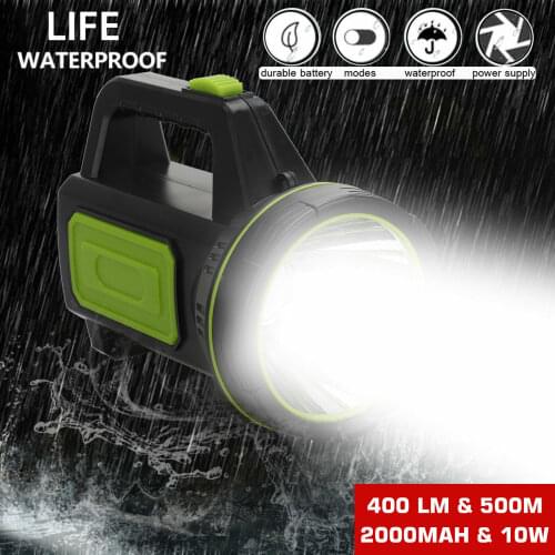 Super bright LED Flashlight Portable Spotlights searchlight USB Rechargeable torch led camping light working light