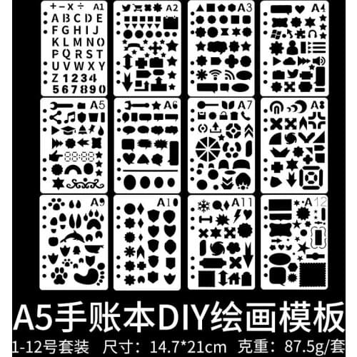 14.7*21CM Geometry Scrapbook Stencils Spray Plastic Mold Shield DIY Cake Hollow Embellishment Print Lace Ruler Valentine