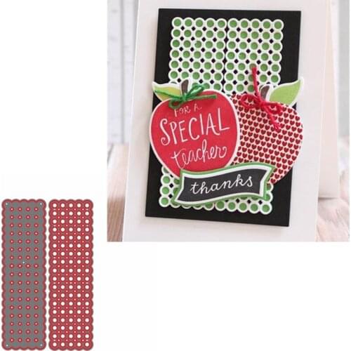 Circle-Dots Pattern Rectangle Frame Die Cuts For Cards Making Circle-dots Pattern dies scrapbooking metal cutting dies new 2019