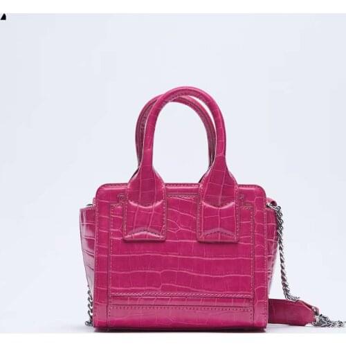 Fashion Mini Alligator Women Handbags Designer Brands Chains Shoulder Bags Luxury Pu Leather Crossbody Bag Small Trapeze Purses