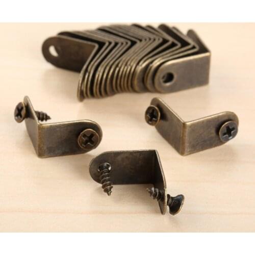 20Pcs Wooden Case Decorative Corner Protectors Jewelry Wine Gift Box Corner Protector Guard Decorate Your Desk With Screws