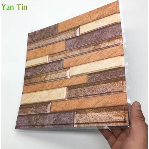 3D Wood Grain Emboss Retro Pattern Tiles Wall Sticker 30*30cm Kitchen Shower Room Tile Waist Line Wall Decals Vinyl Art Mural