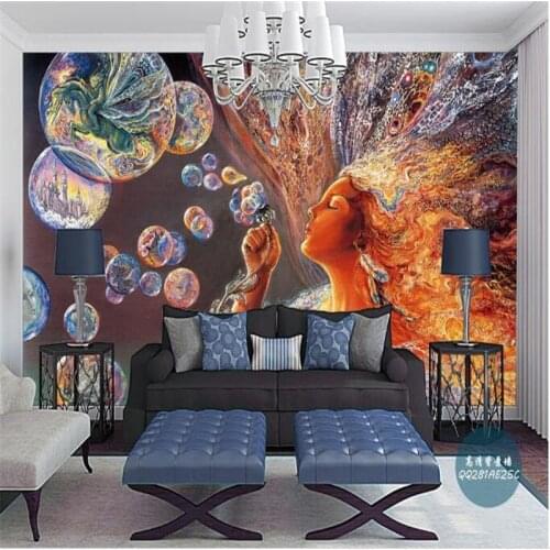 Beibehang 3d custom photo wallpaper wall murals wall stickers Picture dandelion bubble gorgeous color European mythology living