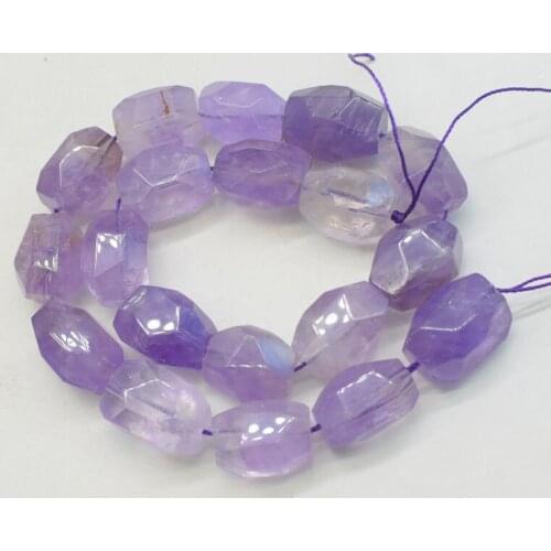 Amethyst faceted baroque 15*20mm for DIY jewelry making loose beads 14inch FPPJ wholesale beads nature gem stone