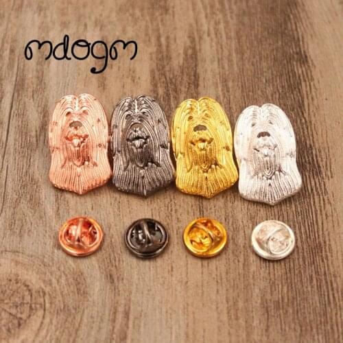 Mdogm Briard Dog Animal Brooches And Pins Birthday Suit Cute Funny Metal Small Shirt Collar Badges Gift For Male Men B128