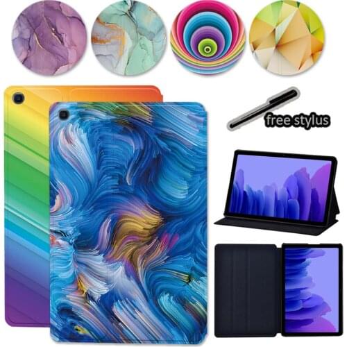 For Samsung Galaxy Tab A7 10.4 2020 T500/T505 Flip Cover Case - Watercolor Series Shockproof Tablet Case Tablet Accessories +pen
