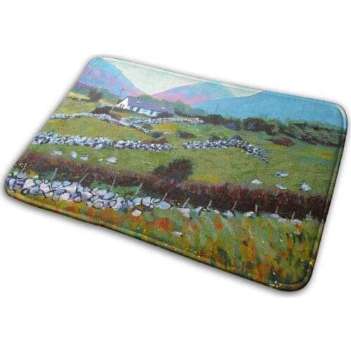 Connemara Cottage , County Galway , Ireland Mat Rug Carpet Anti-Slip Bedroom Entrance Door Mat Ireland Irish Landscape Cottage