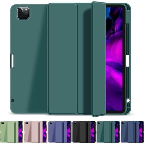 For 12.9 IPad Pro 2020 for 11inch 2018 Smart Slim Shell Case Back Tablet Protective Cover Pencil Holder