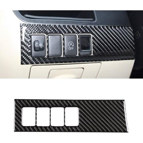 For Toyota Highlander 2015 2016 2017 2018 Car Carbon Fiber Headlight Switch Adjust Panel Frame Cover Protective Trim