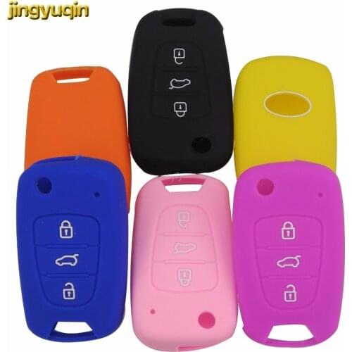 Jingyuqin 30ps/lot Silicone Key Cover For Kia RIO K2 K5 Sportage Sorento Hyundai i20 i30 i35 iX20 iX35 Solaris Verna Folding Key