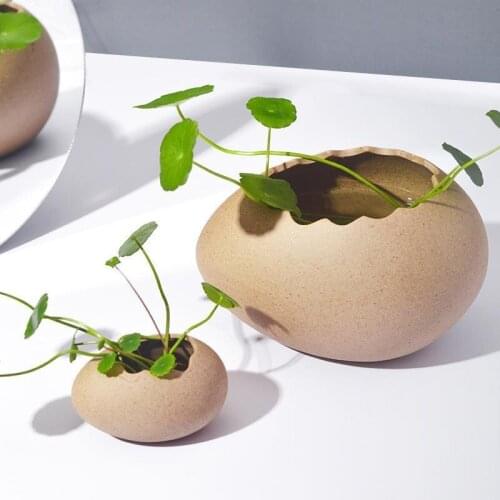 Hydroponic Egg Shell Ceramic flower pot Ostrich Egg macetas decorativas cute home decor Pots for flowers room desk decoration