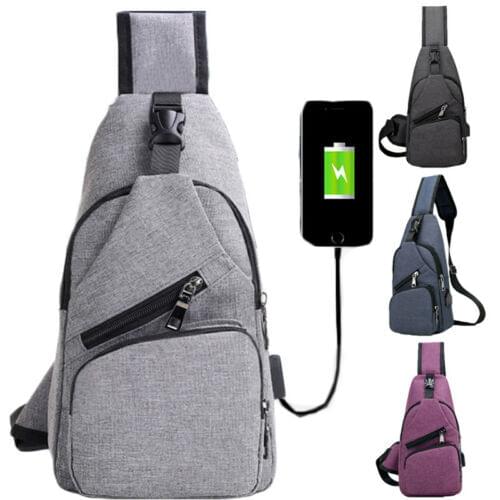 Anti-theft Mens USB with Charger Port Laptop Notebook Travel School Bag