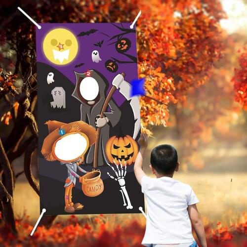 New Halloween Hanging Toss Game with 3 Bean Bag Indoor Outdoor Party Game for Kid Adult Antistatic Door Curtains Gates Windows