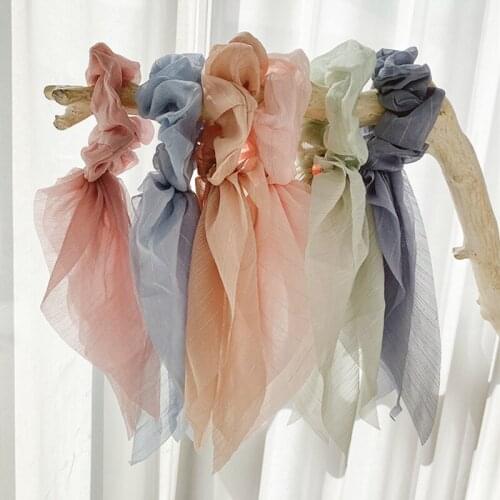 Solid Scrunchies Polka Fabric Fabric Elastic Hair Band Bow Hair Rope For Girl Woman Hair Ties Korean Hair Accessories Headwear