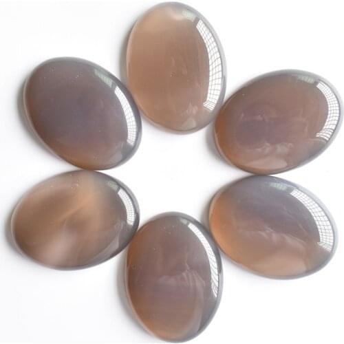Wholesale 6pcs/lot good quality natural grey onyx Oval CAB CABOCHON 30x40mm charms beads for Diy jewelry making free shipping