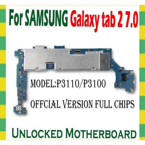 Original For Samsung Galaxy Tab 2 7.0 P3110 P3100 Motherboard 3G&WIFI Unlocked Mainboard Circuits Cable with full chips