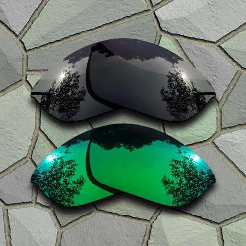 Grey Black&Jade Green Sunglasses Polarized Replacement Lenses for Oakley Half Jacket 2.0