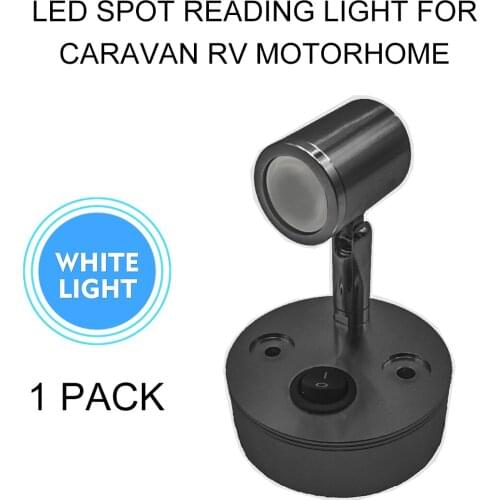 Trailer Motorhome 12V White Reading Light Ceiling Lamp Caravan Interior LED Bed Spotlight 100LM RV Camper Interior Accessories
